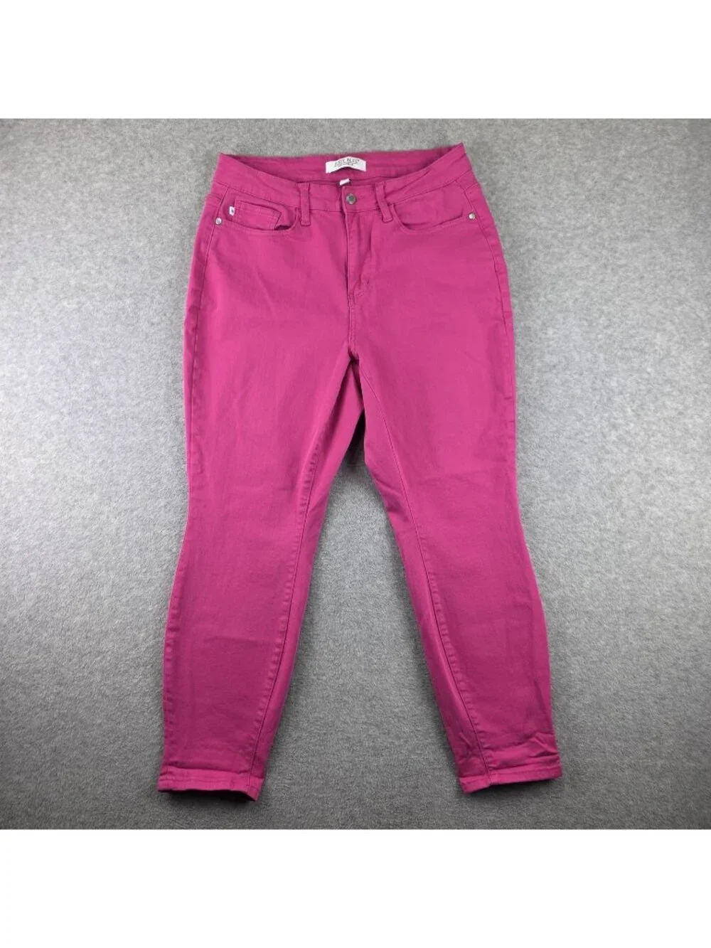 Judy Blue Jeans Womens 14W Pink Neon High Rise Skinny Ankle Stretch Denim